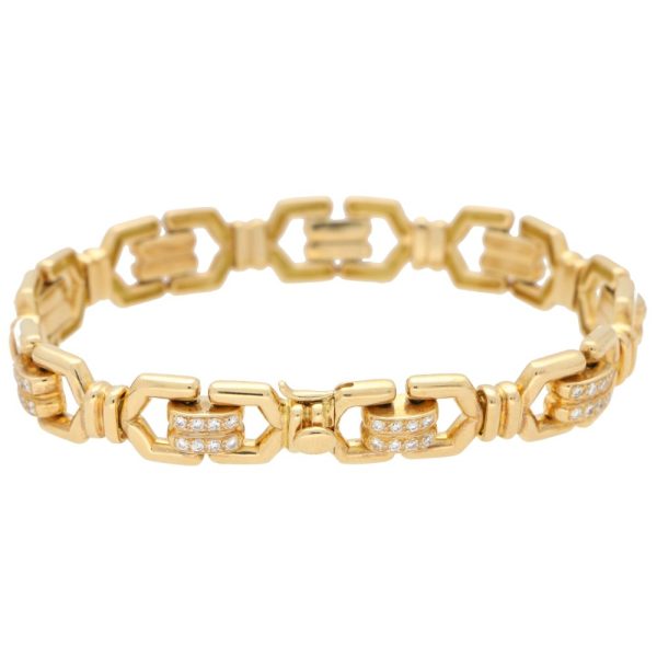 Mauboussin 1.45ct Diamond Set 18ct Yellow Gold Link Bracelet