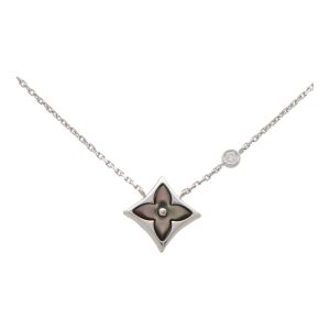 Vintage Louis Vuitton Diamond Flower Pendant Necklace