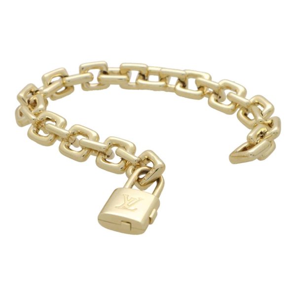 Vintage Louis Vuitton Chunky Padlock Link Gold Bracelet