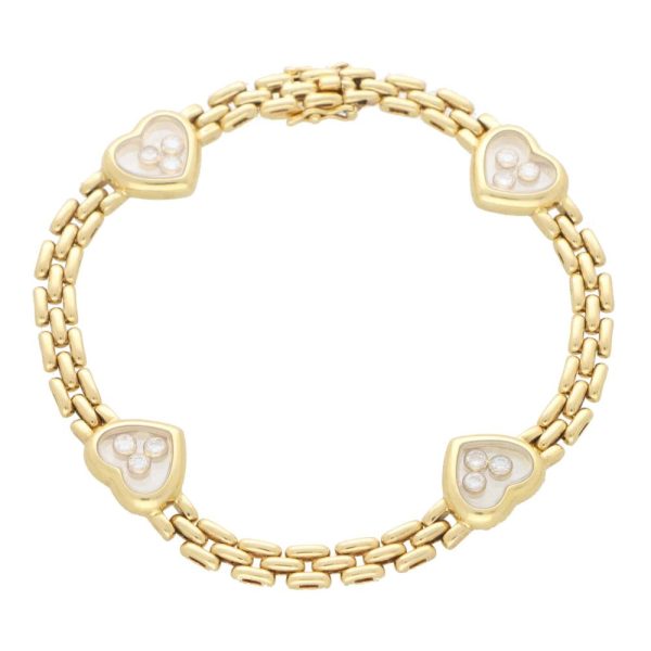 Vintage Chopard Happy Diamonds 18ct Yellow Gold Link Bracelet