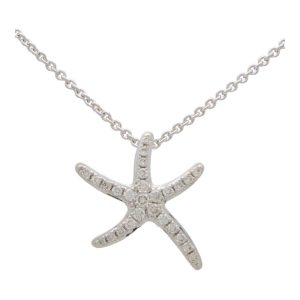 Diamond Starfish Pendant Necklace, 0.20ct
