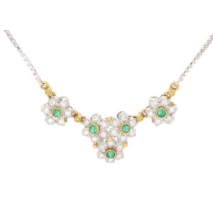 Vintage Buccellati Primavera Diamond and Emerald Necklace