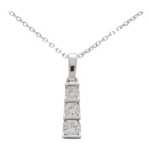 Modern Graduated Diamond Pendant Necklace
