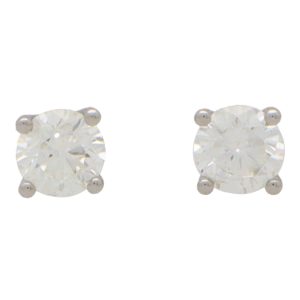Single Stone Diamond Solitaire Stud Earrings, 0.83 carats
