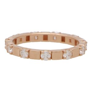 Contemporary Diamond Full Eternity Band Ring in Rose Gold