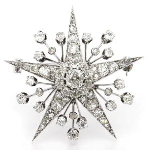 Victorian Antique 4.80ct Diamond Star Brooch