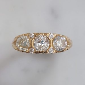 18ct Yellow Gold 2.26ct Old European Pear Cut Diamond Ring