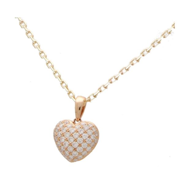 0.33ct Diamond Set 18ct Rose Gold Heart Pendant