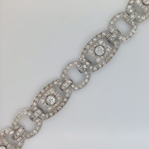Art Deco Old Cut Diamond Bracelet, 12 carat total