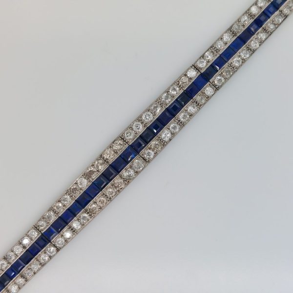 Chaumet 4ct Sapphire and Diamond Line Bracelet, 6 carats