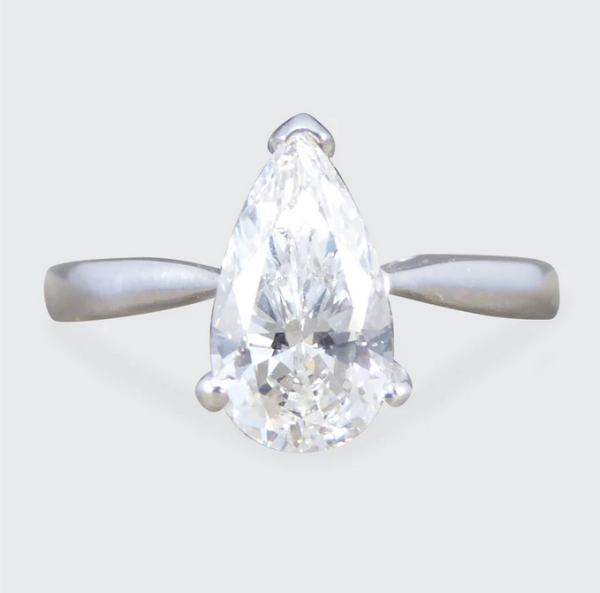 1.42ct Pear Cut Diamond Solitaire Engagement Ring