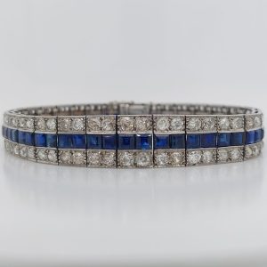 Chaumet 4ct Sapphire and Diamond Line Bracelet