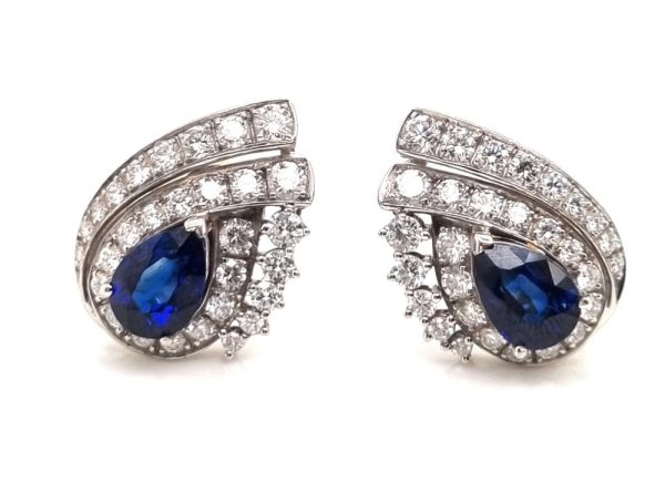 Sapphire clip on earrings