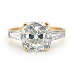 Antique 19th Century Cushion Cut 3.76ct Diamond Ring