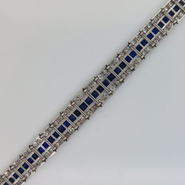 Chaumet 4ct Sapphire and Diamond Line Bracelet, 6 carats