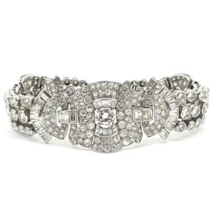 Fine Art Deco Diamond Bracelet, 14 carat total