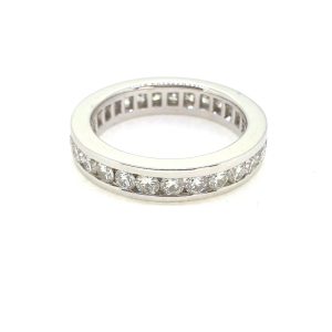 Channel Set Diamond Full Eternity Band Ring, 2 carat total