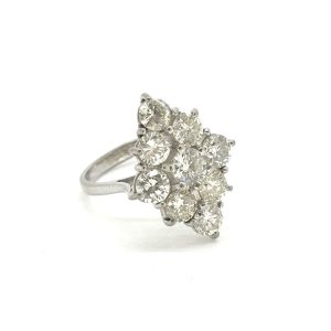 1.80cts Diamond Navette Cluster Ring