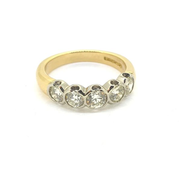 Five Stone Diamond Ring, 1.30 carat total