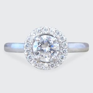 Modern Diamond Halo Wedfit Engagement Ring, 0.68ct