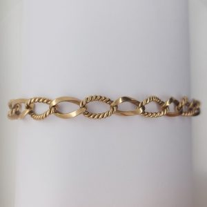 Vintage Fancy Open Curb Link Gold Bracelet
