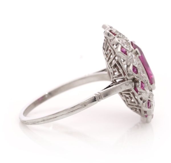 side view burma ruby art deco platinum