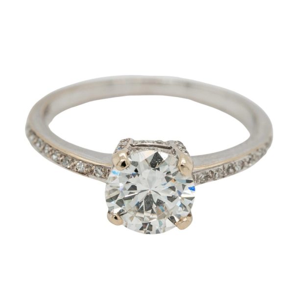 1.20ct Diamond Solitaire Engagement Ring with Diamond Shoulders