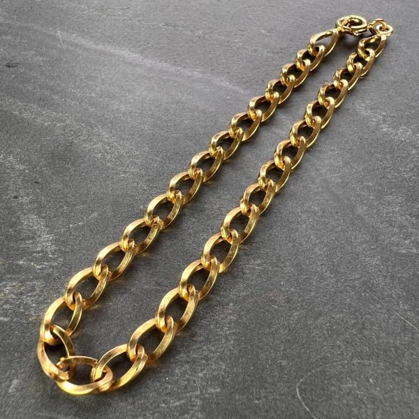 French 18ct Yellow Gold Twisted Curb Link Bracelet