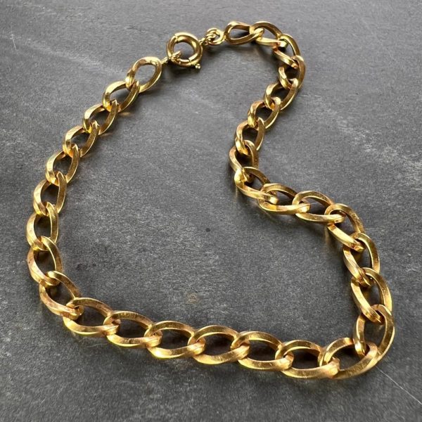 French 18ct Yellow Gold Twisted Curb Link Bracelet
