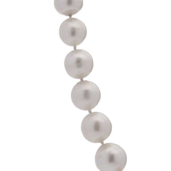 Graduated South Sea Pearl Necklace with Diamond Set 18ct White Gold Ball Clasp, 3.46 carats