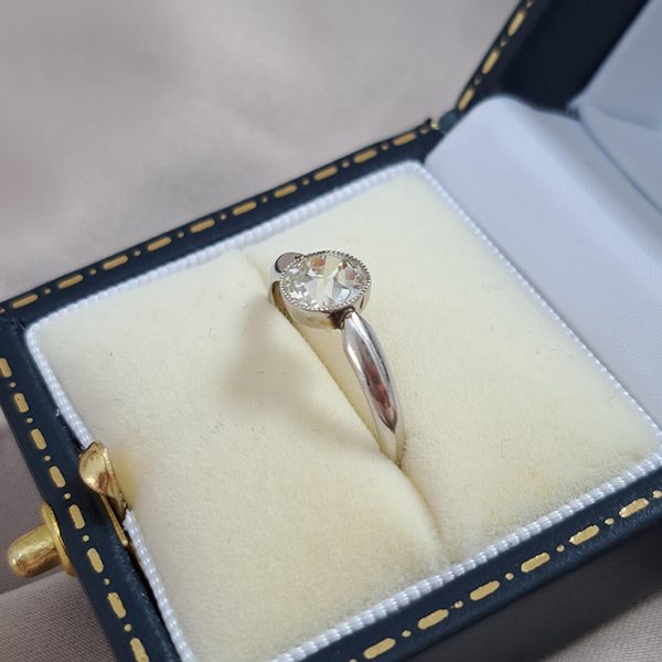 Antique Edwardian 1.15ct Old Cut Diamond Solitaire Engagement Ring