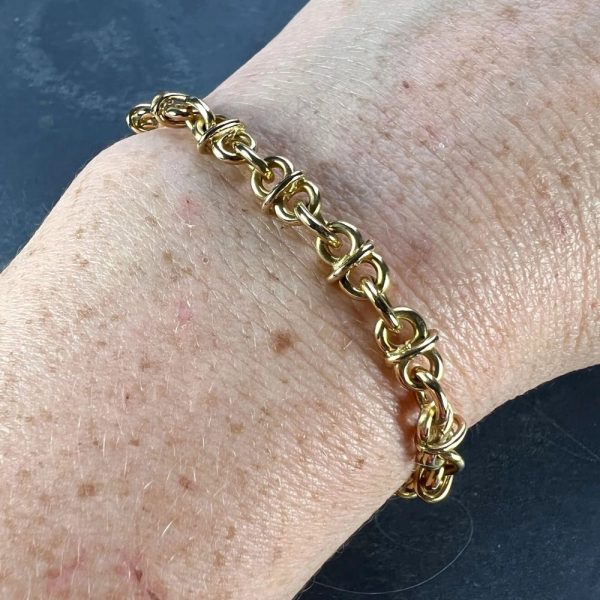 Italian 18ct Yellow Gold Mariner Chain Link Bracelet