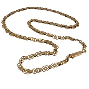 French 18ct Rose Gold Fancy Link Chain Necklace