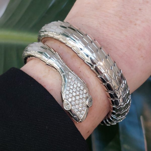 Vintage Illario Diamond Set Snake Serpent Bracelet