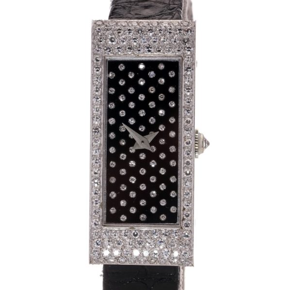 Vintage Corum 18ct White Gold Watch with Diamond Bezel, 1.52 carat total