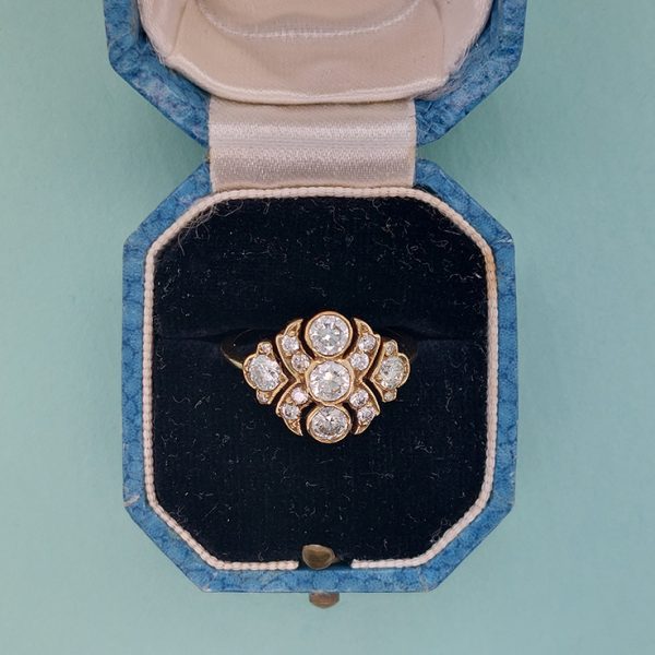Decorative Diamond Cluster Dress Ring, 1.20 carat total