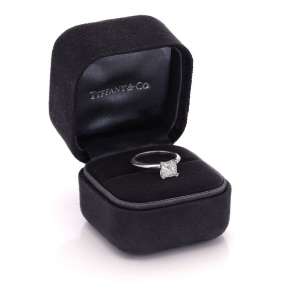 Tiffany and Co 1.19ct Princess Diamond Solitaire Engagement Ring in Platinum