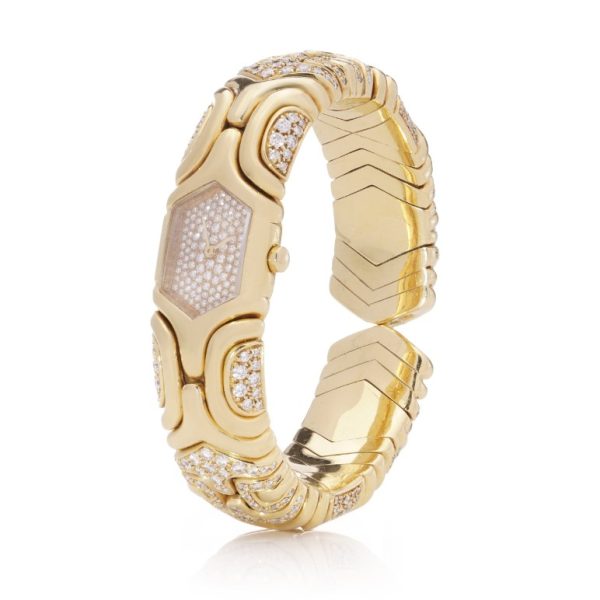 Bvlgari Alveare 18ct Yellow gold and Diamond Bracelet Watch, 5.20 carat total