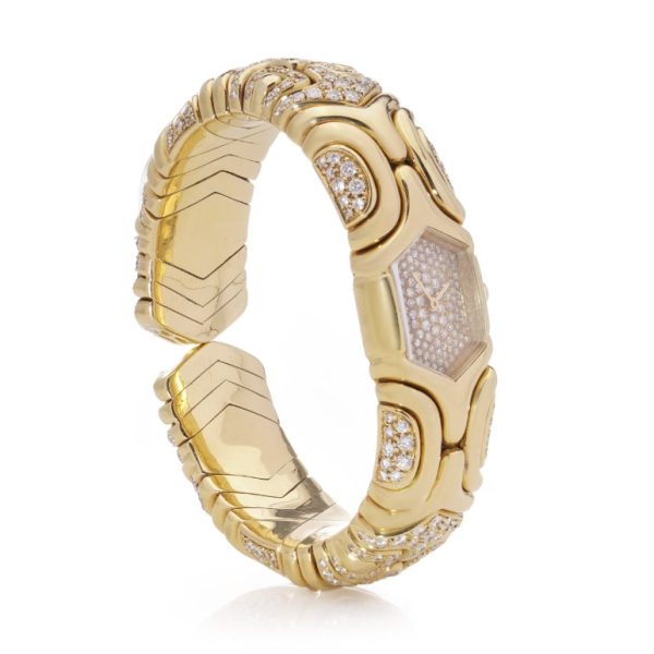 Bvlgari Alveare 18ct Yellow gold and Diamond Bracelet Watch, 5.20 carat total