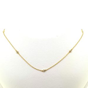 Diamond Set 18ct Yellow Gold Chain Necklace