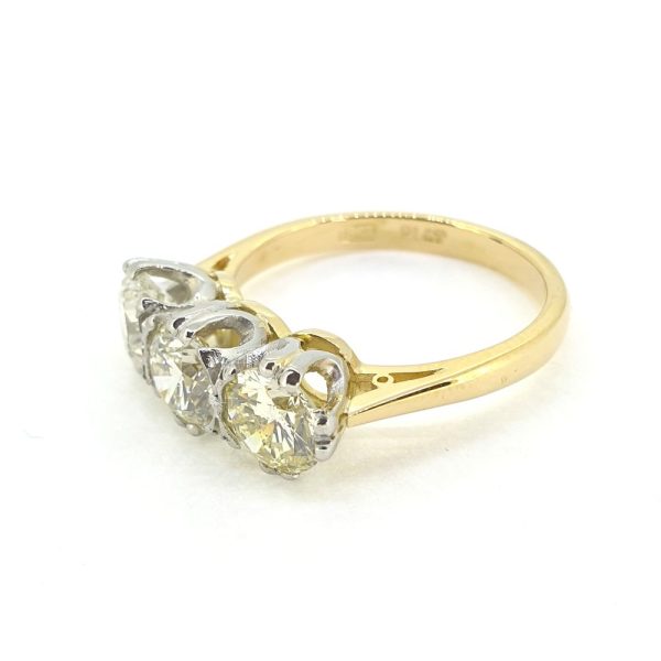 Diamond Trilogy Engagement Ring in 18ct Yellow Gold, 2.11 carat total