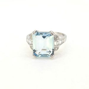 Aquamarine and Diamond Dress Ring, 3.52 carats