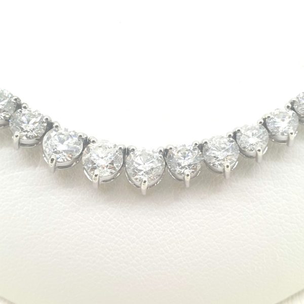 Graduated Diamond Line Necklace, 14.45 carats
