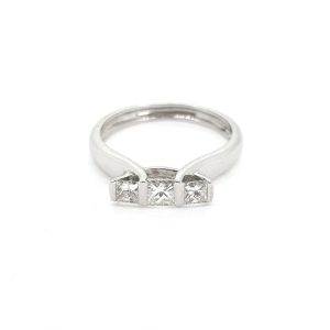 Princess Cut Diamond Three Stone Engagement Ring