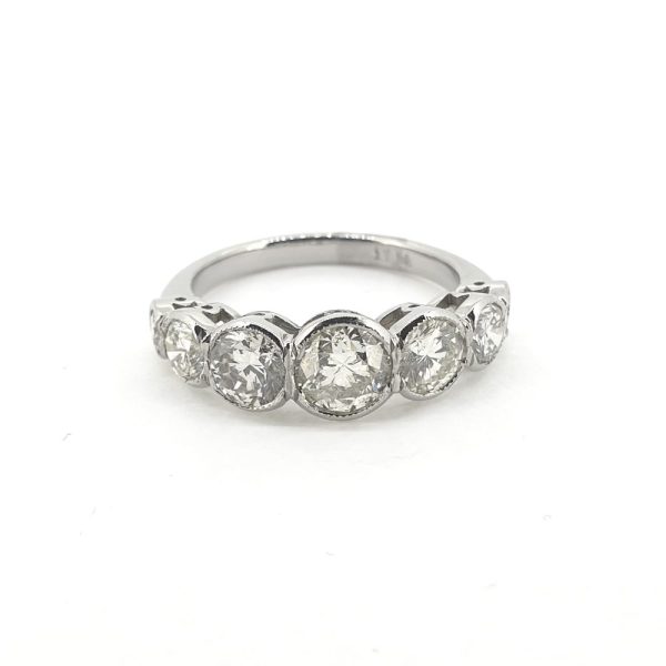 Seven Stone Diamond Ring in Platinum, 2.30 carats