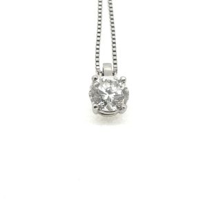Single Stone 1.01ct Diamond Solitaire Pendant Necklace in Platinum