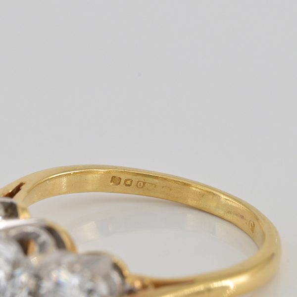 Art Deco 1.30ct Diamond Three Stone Engagement Ring