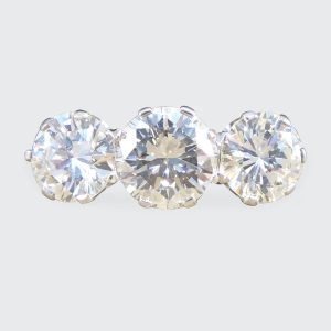 Vintage 3.20ct Diamond Three Stone Engagement Ring