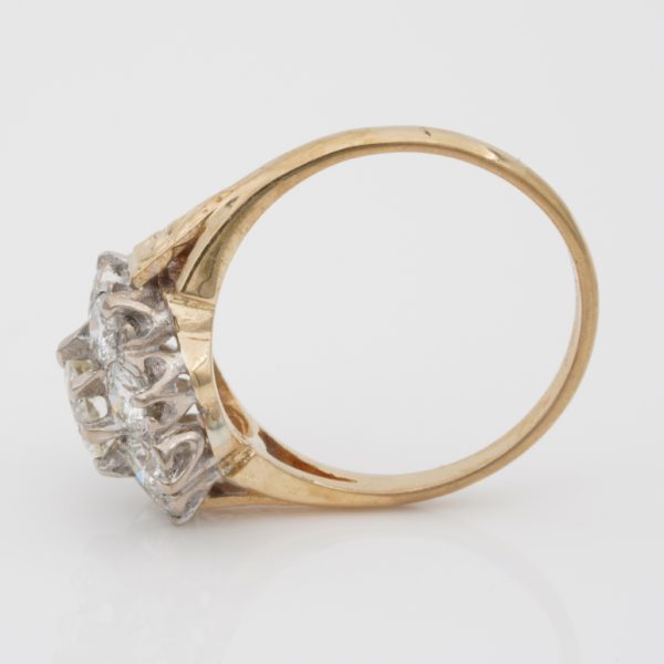 Vintage 1940s Diamond Daisy Cluster Engagement Ring, 2.50 carat total