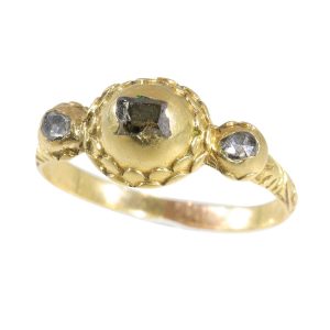 Antique Renaissance Table Cut Diamond Trilogy Ring